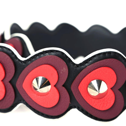 Fendi Vitello Dolce Heart Spike Studded Strap You Black Multicolor 8 of 10