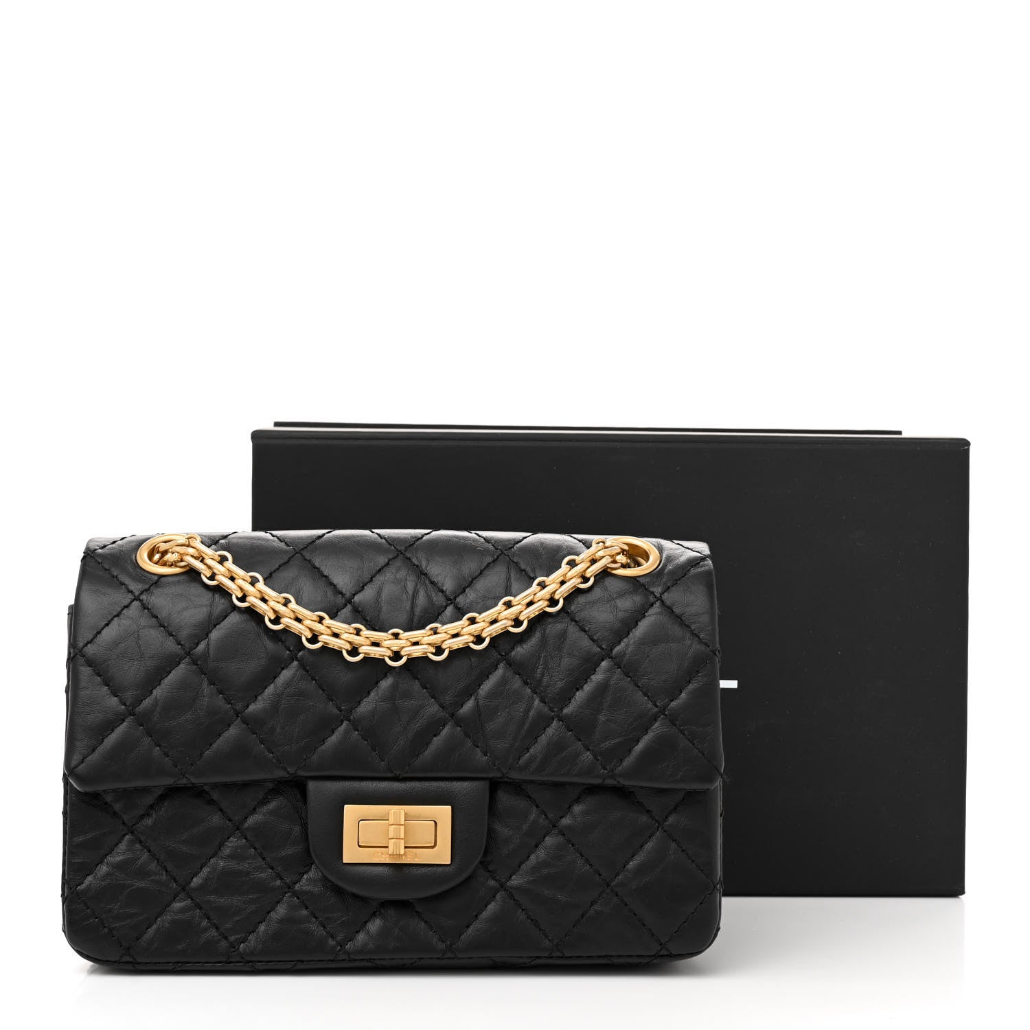 Chanel Aged Calfskin Quilted 2.55 Reissue Mini Flap Black 11 of 11