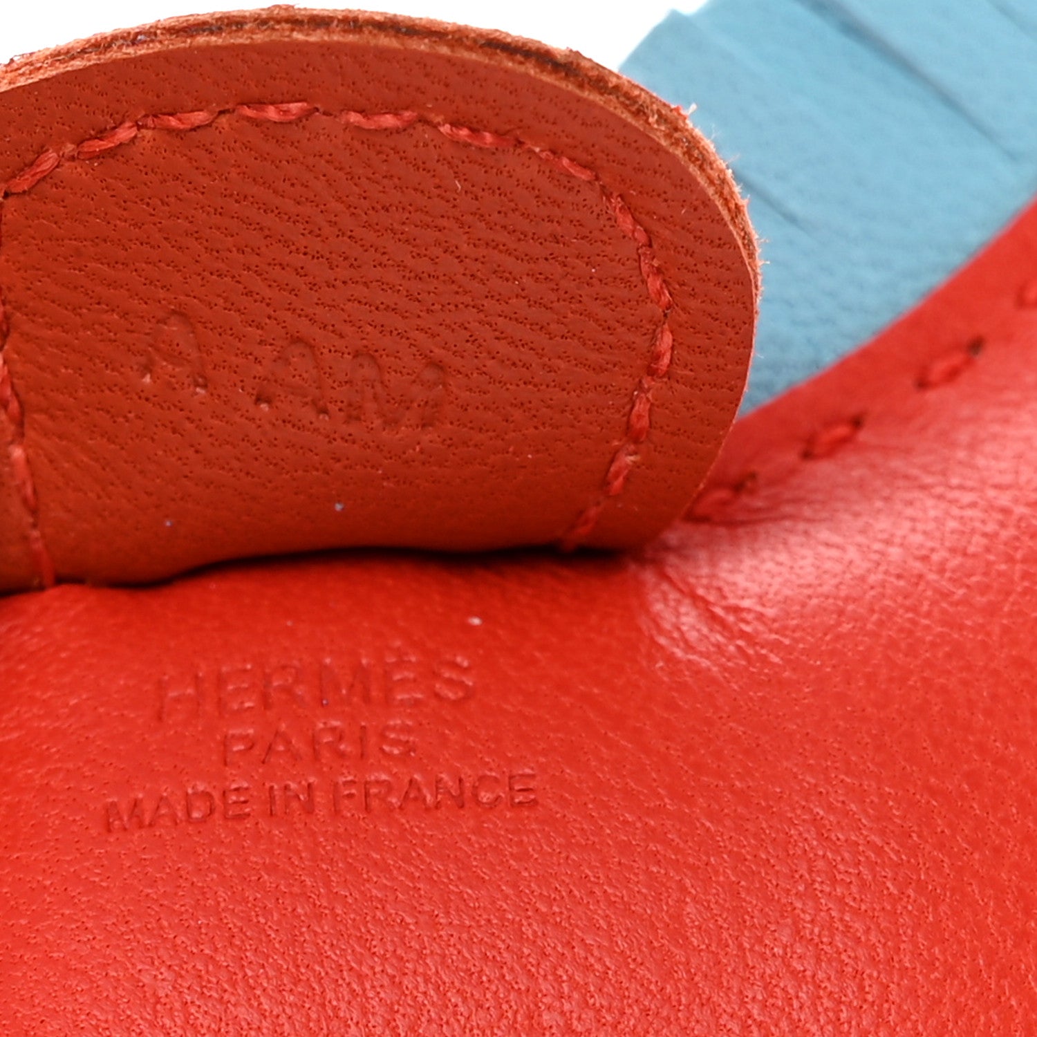 Hermes Milo Lambskin Grigri Rodeo Horse Bag Charm PM Capucine Celeste Cornaline 3 of 6