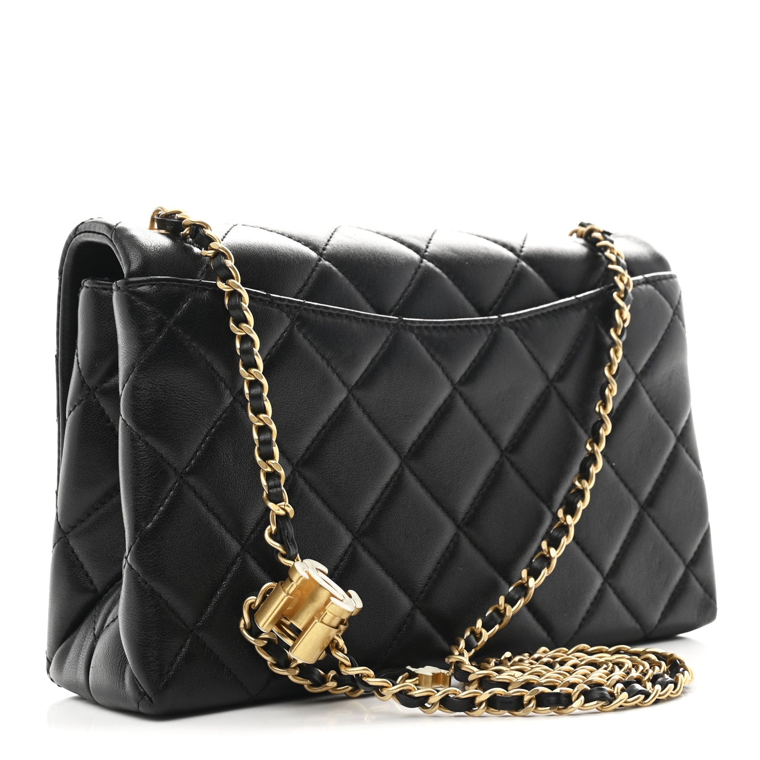 Chanel Shiny Lambskin Quilted Enamel CC Small Flap Black 3 of 11