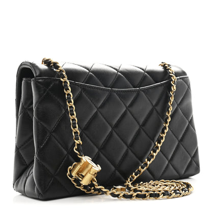 Chanel Shiny Lambskin Quilted Enamel CC Small Flap Black 3 of 11