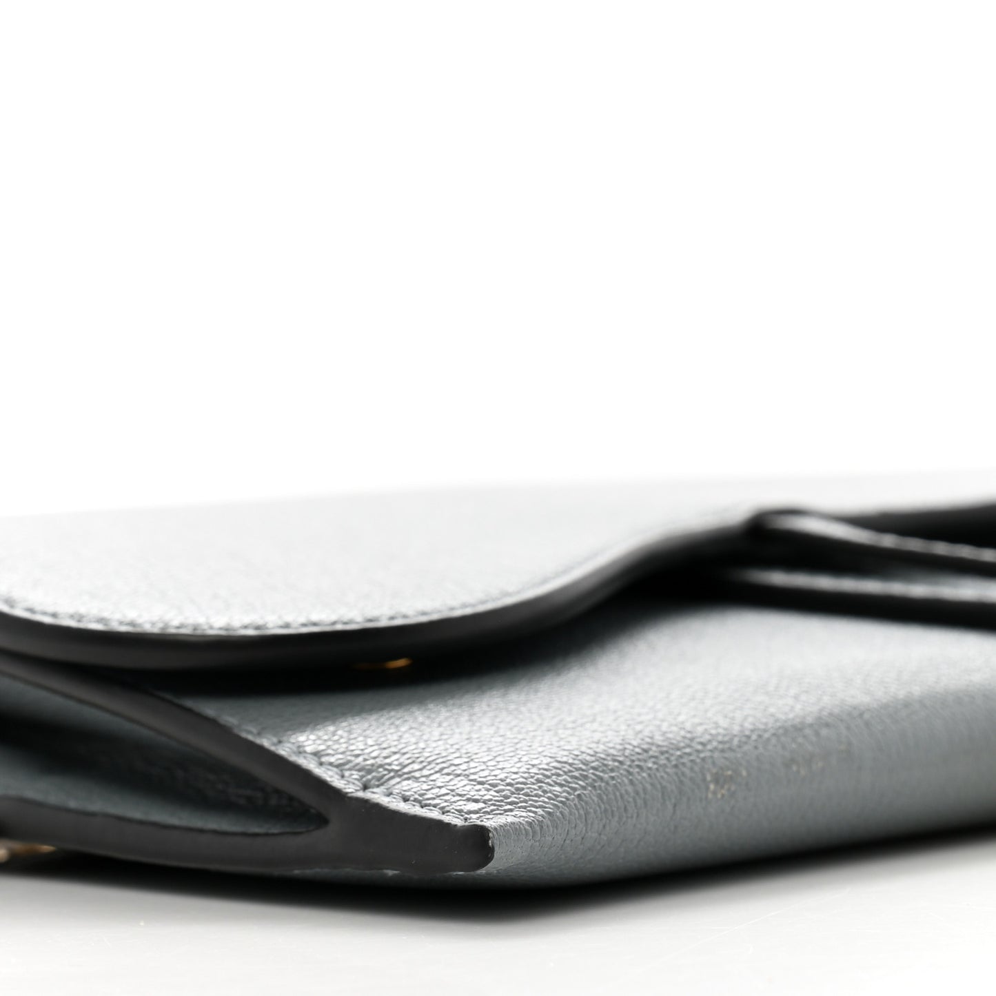 Goatskin Saddle Chain Wallet Pouch Cloud Blue