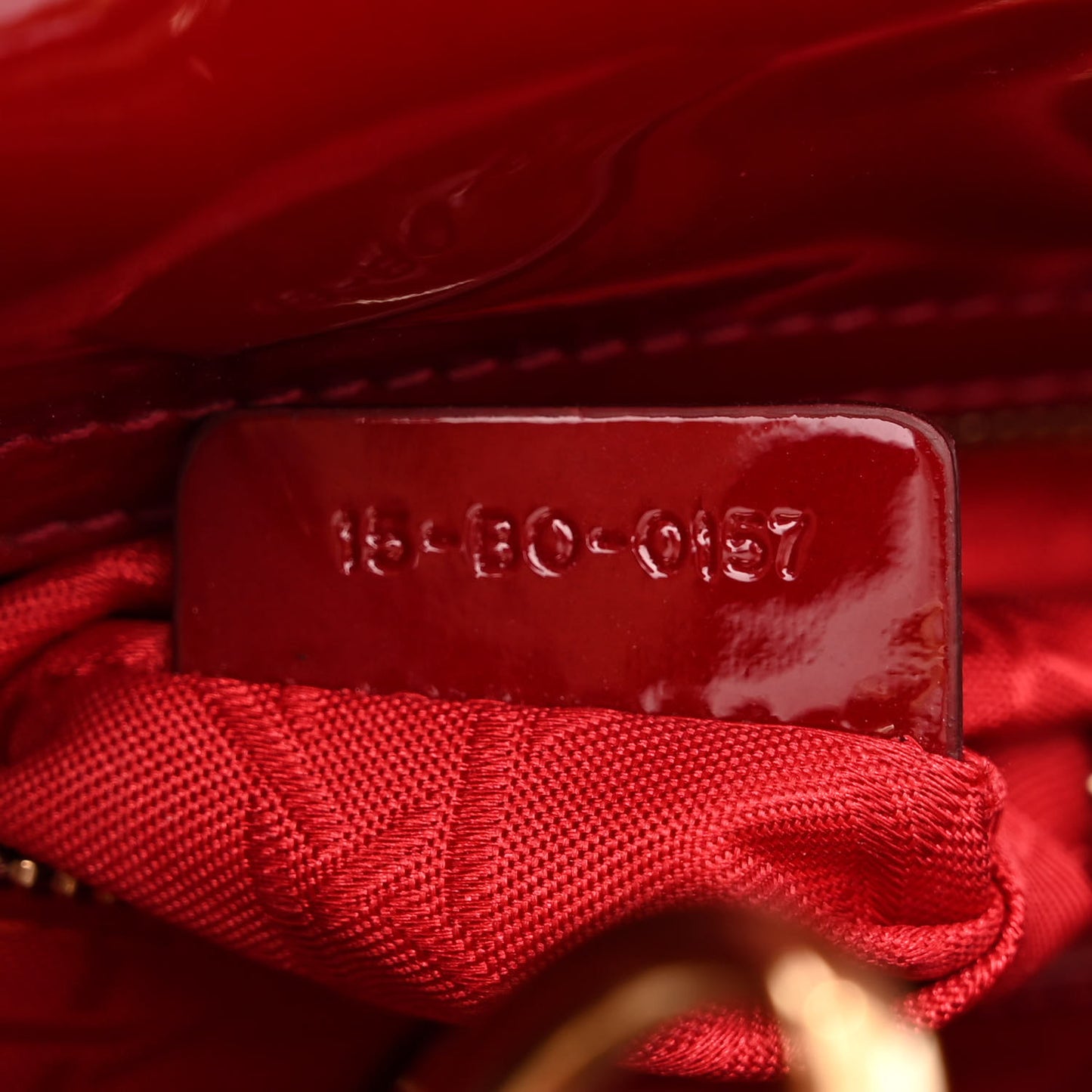 Patent Cannage Mini Lady Dior Red