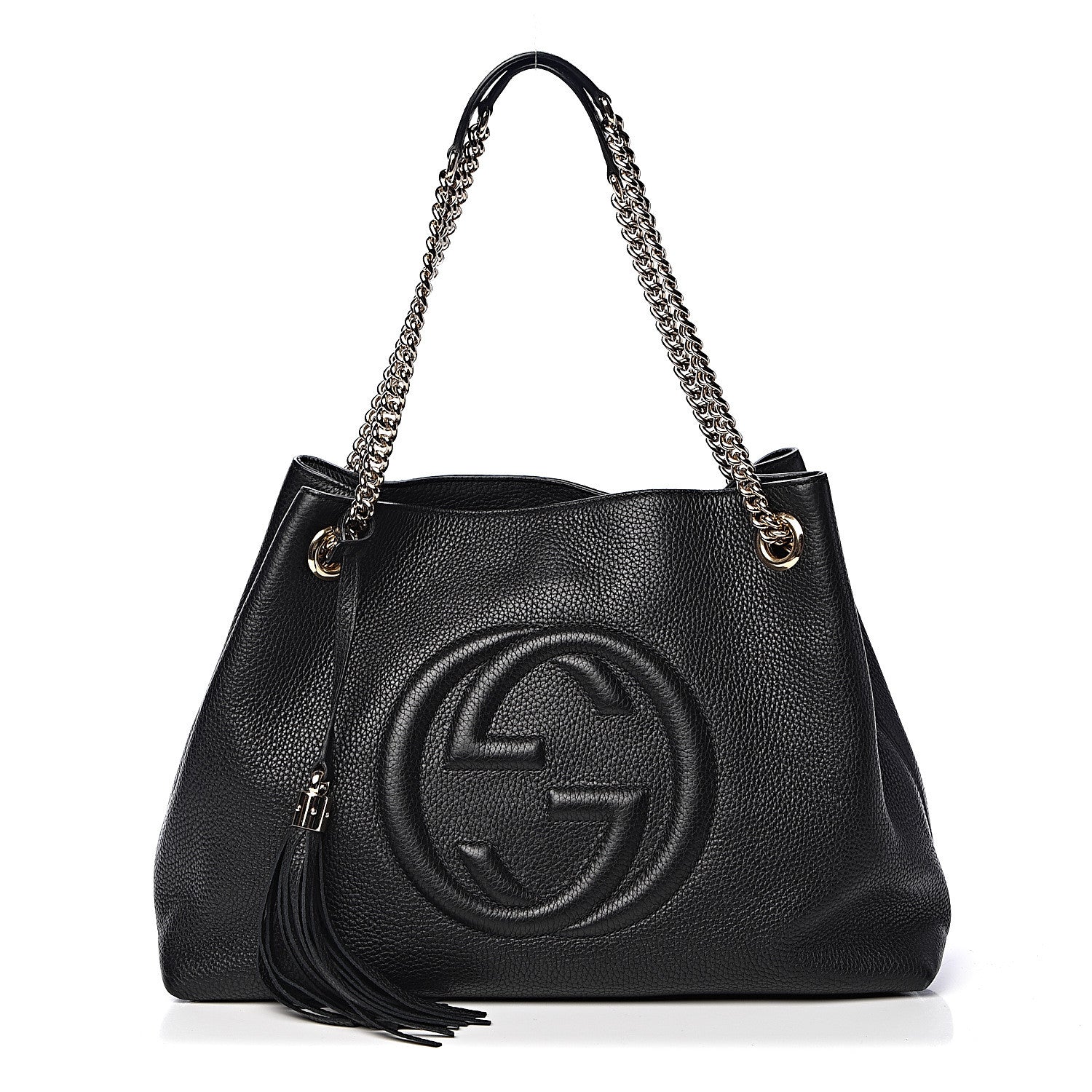 Gucci Pebbled Calfskin Medium Soho Chain Shoulder Bag Black 1 of 12