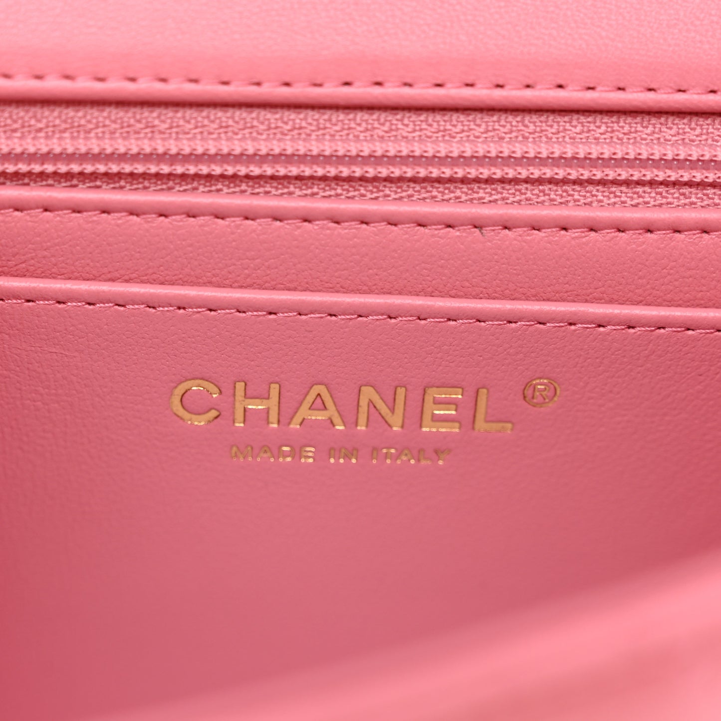 Lambskin Quilted Mini Top Handle Rectangular Flap Dark Pink