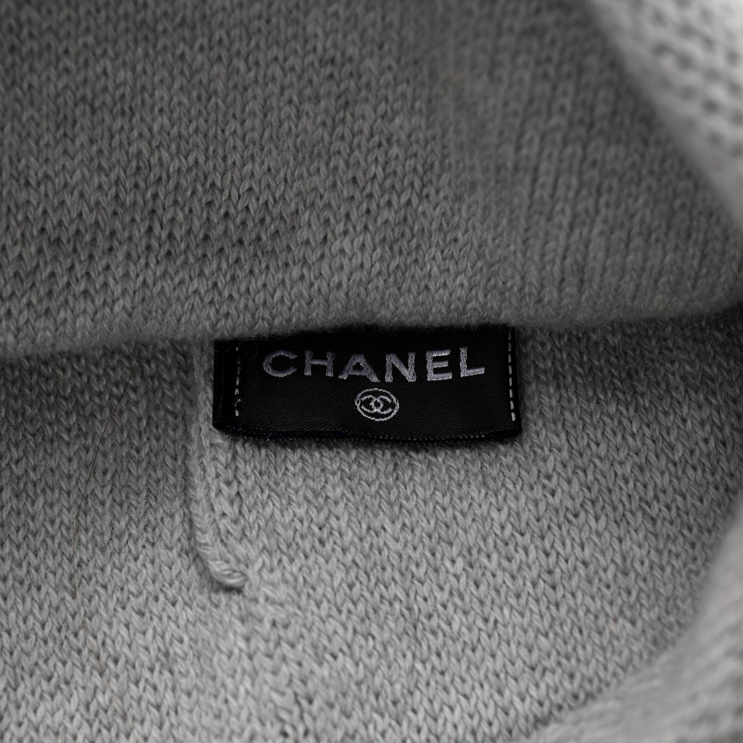 Chanel Cashmere CC Beanie Hat Grey 4 of 5