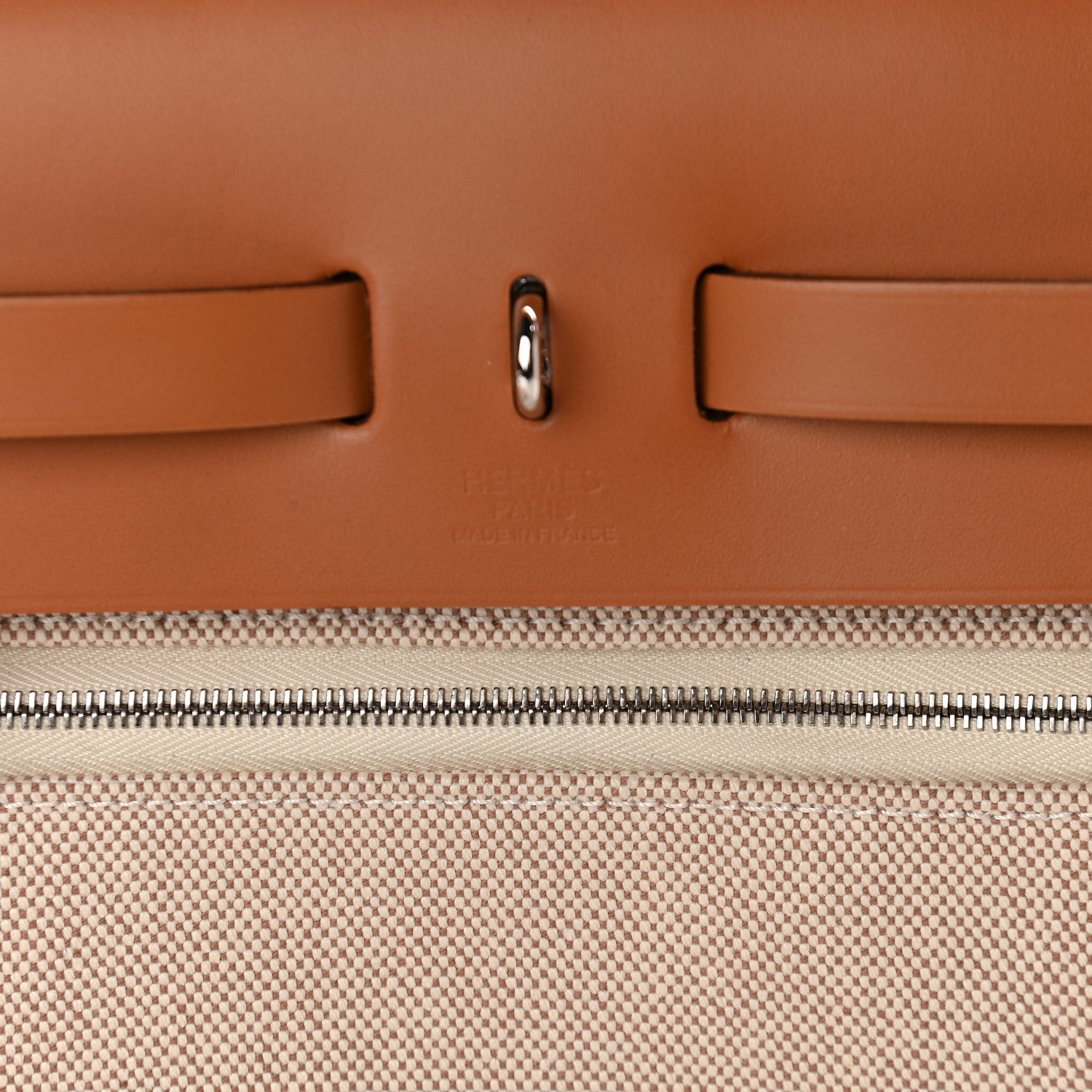 Hermes Vache Hunter Toile Pegase Pop Herbag Zip Retourne 31 PM Capucine Ecru 7 of 10
