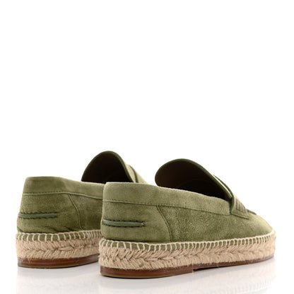 Hermes Suede Calfskin Womens Trip Espadrilles 36 Vert Sauge 4 of 9