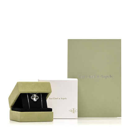Van Cleef & Arpels 18K White Gold Guilloche Vintage Alhambra Pendant Necklace 5 of 5