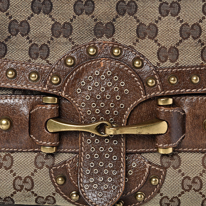 Gucci Monogram Studded Pelham Runway Flap Bag Brown 11 of 13