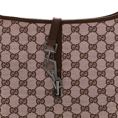 Gucci Monogram Lobster Clasp Jackie O Hobo Brown 8 of 10