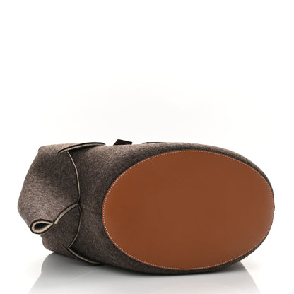 Loewe Calfskin Felt Elephant Basket Tote Brown Beige 4 of 10