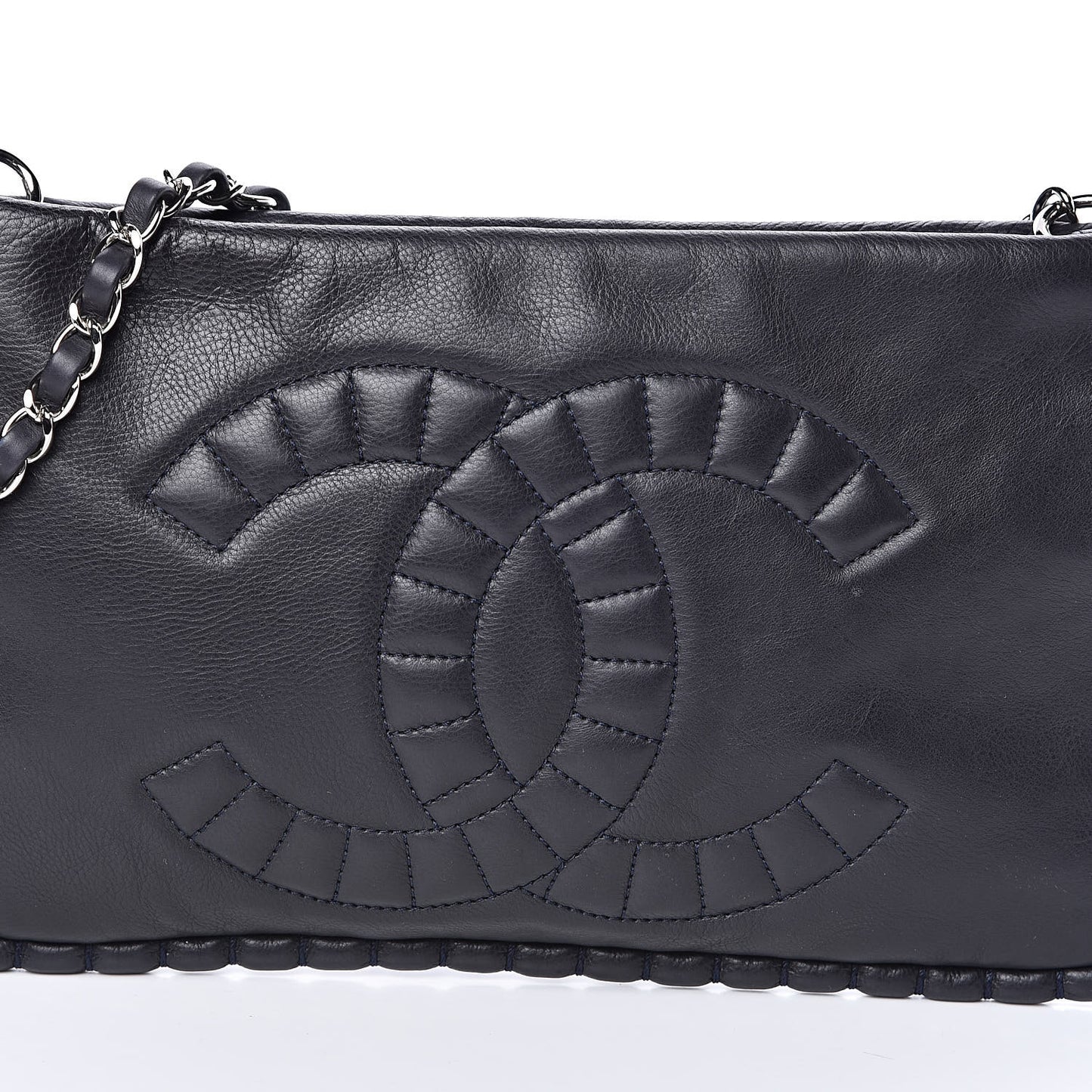 Calfskin On the Bund Pochette Dark Navy Blue