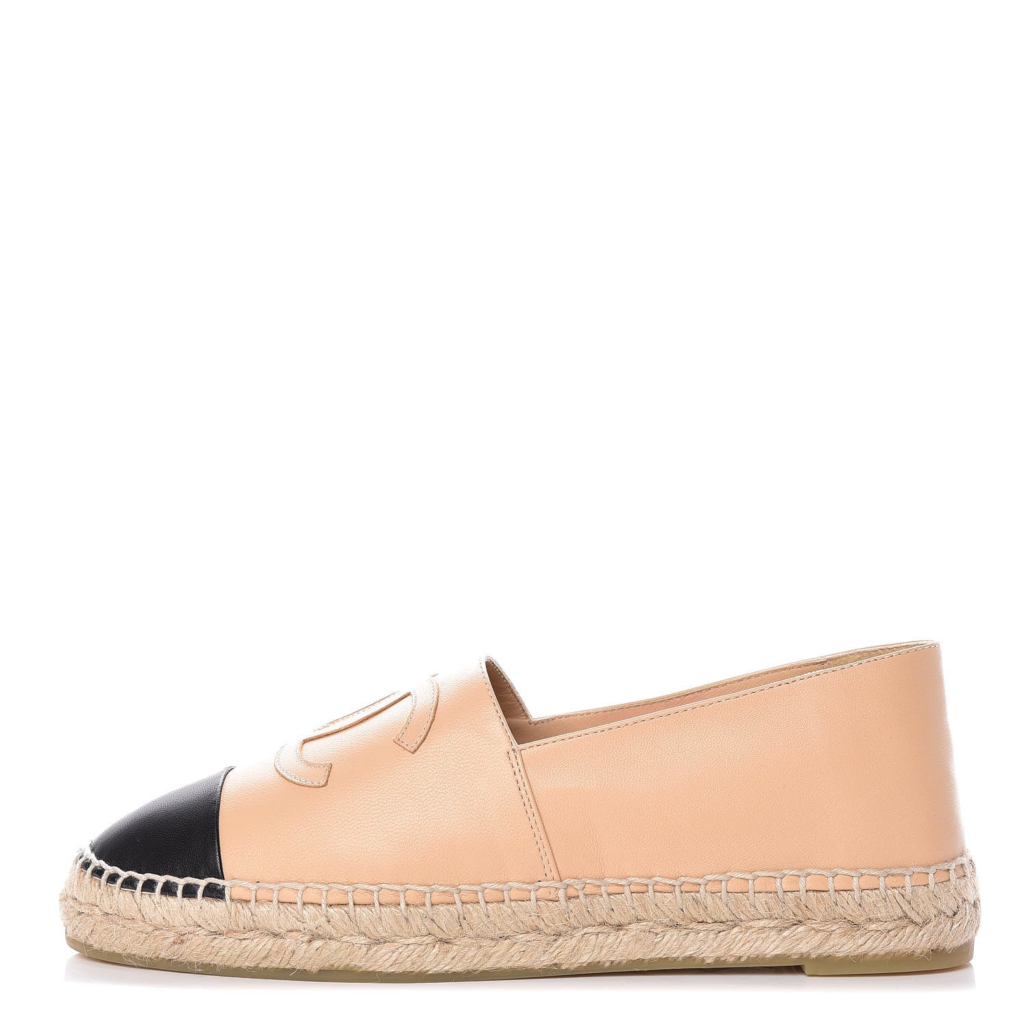 Chanel Lambskin CC Espadrilles 39 Beige Black 1 of 12