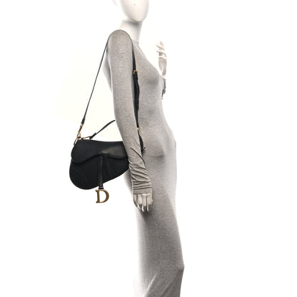 Christian Dior Grained Calfskin Saddle Bag With Strap Black 2 of 10