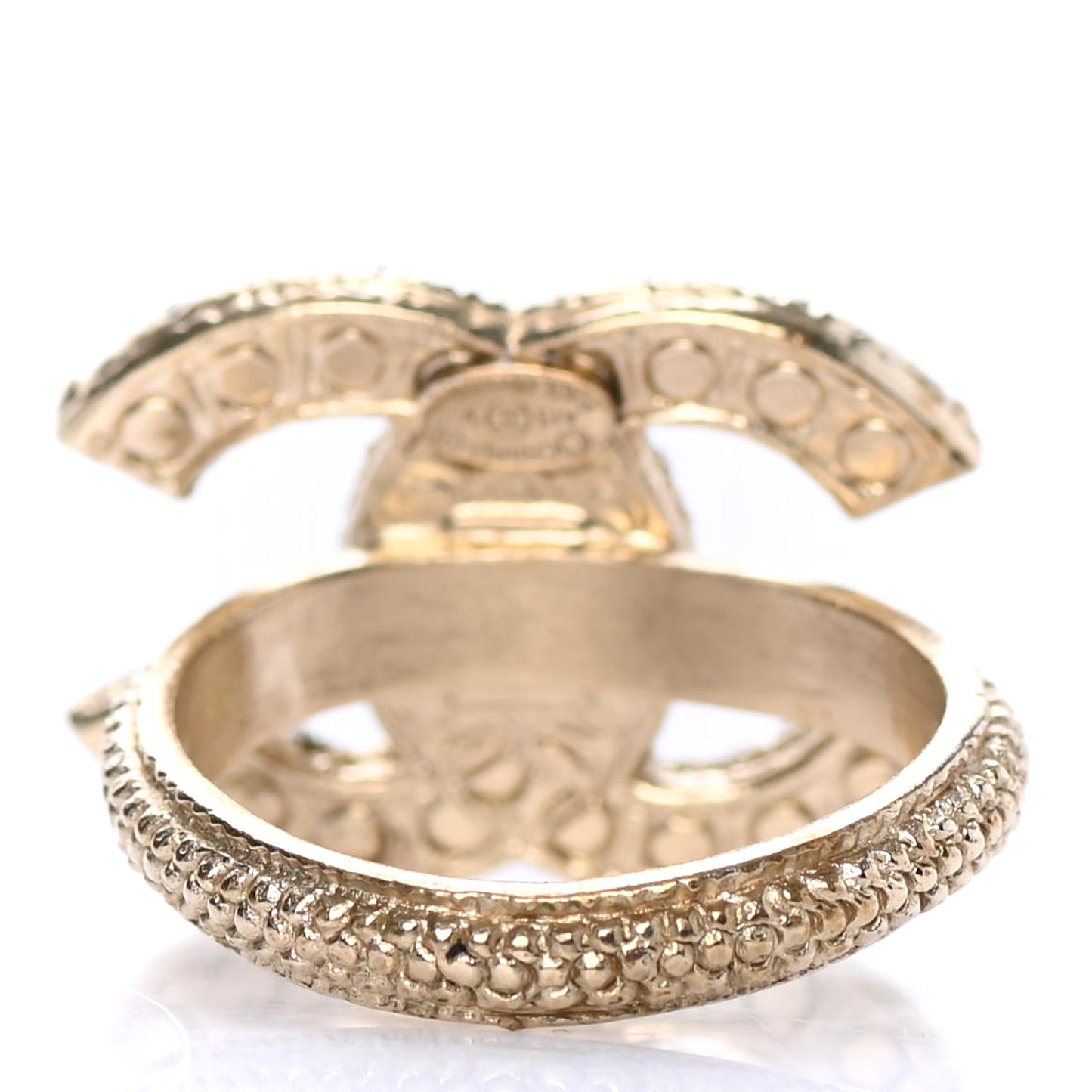 Crystal Pearl CC Ring 5.5 Gold