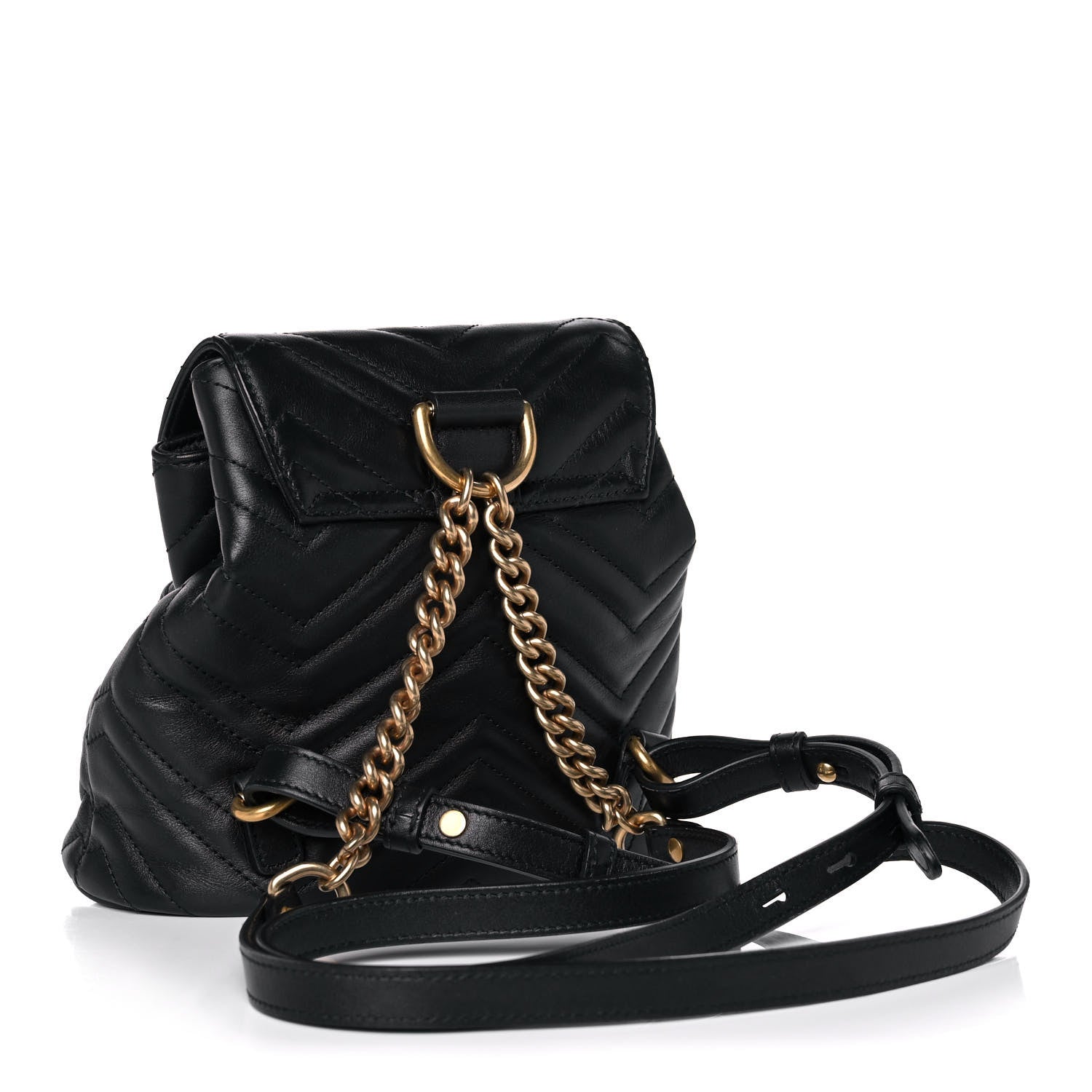 Gucci Calfskin Matelasse GG Marmont Flap Backpack Black 3 of 11