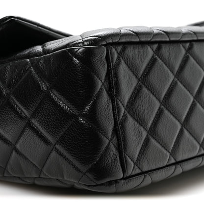 Chanel Grained Calfskin Quilted XXL Travel Flap Bag Black 9 of 11
