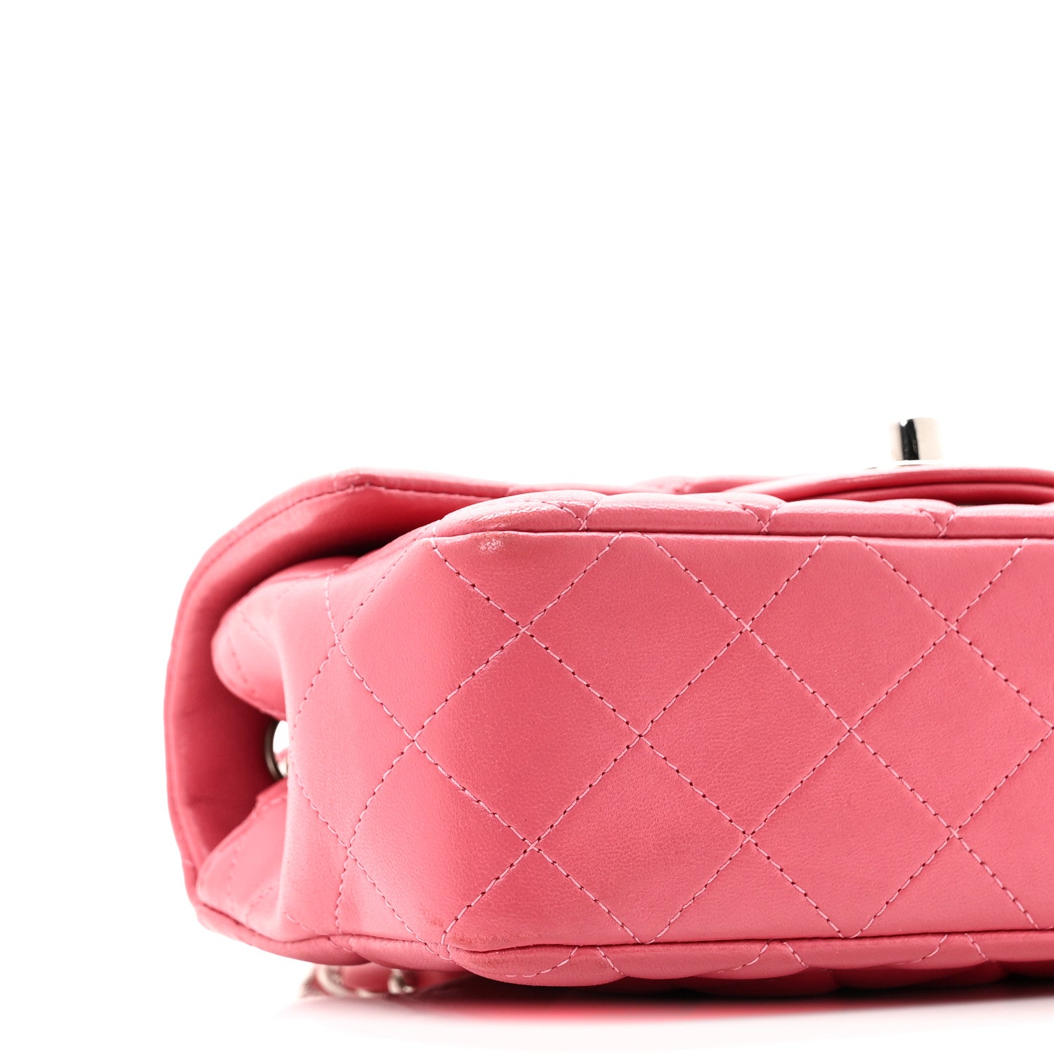 Chanel Lambskin Quilted Mini Rectangular Flap Pink 9 of 10