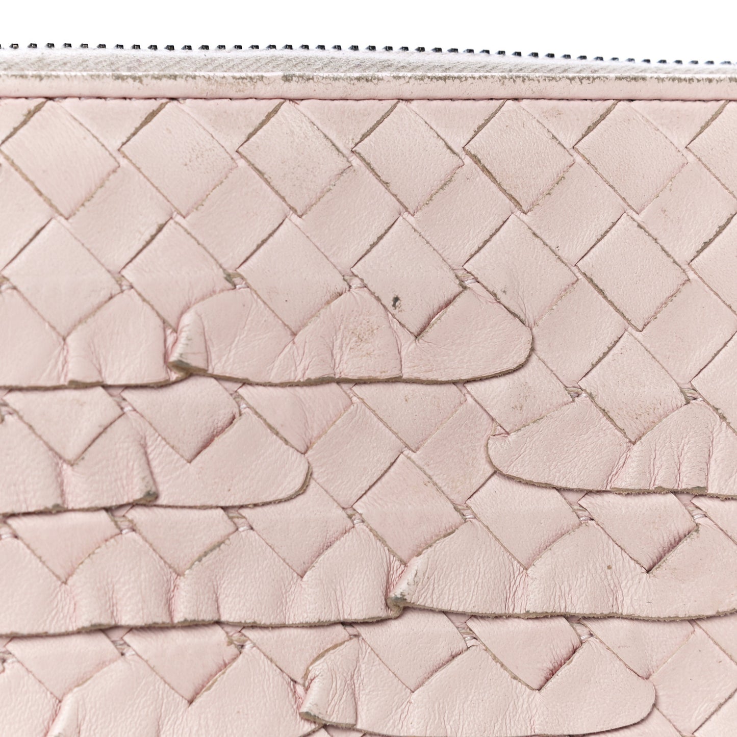Nappa Intrecciato Zip Around Wallet Petal Pink