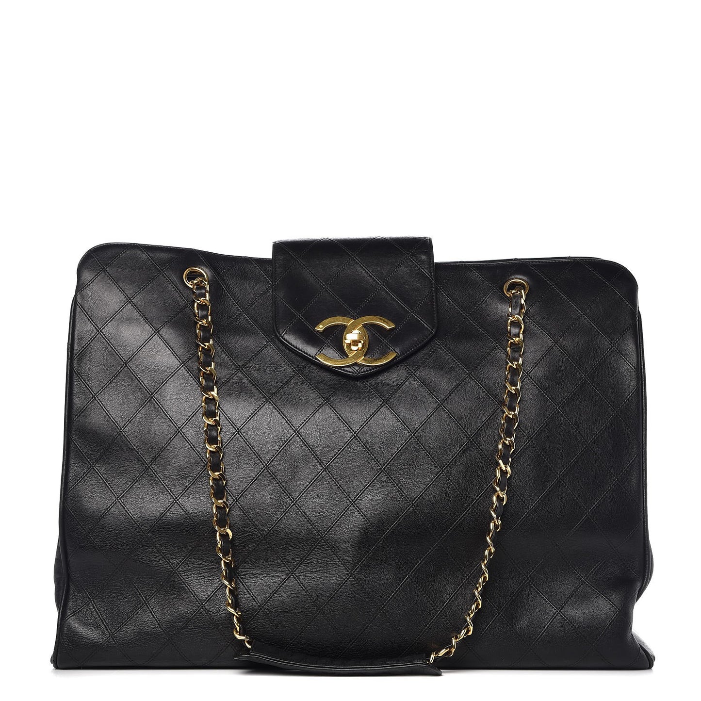 Calfskin Stitched XL Weekender Black