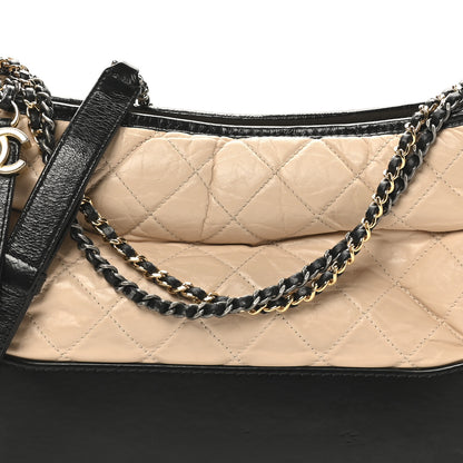 Chanel Aged Calfskin Quilted Medium Gabrielle Hobo Beige Black 8 of 11