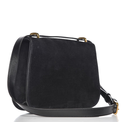 Saint Laurent Suede Small Spontini Saddle Bag Black 3 of 13