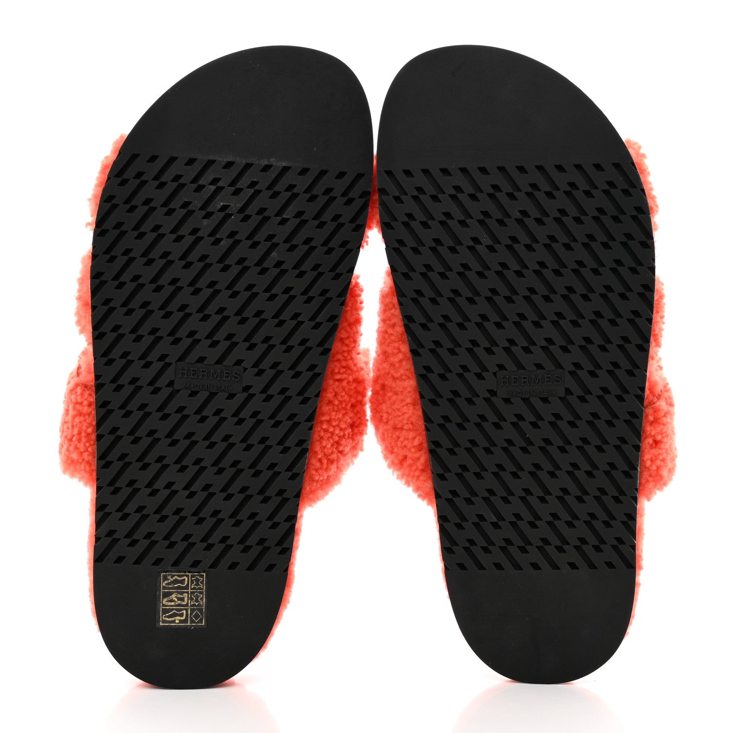 Hermes Woolskin Womens Chypre Sandals 37.5 Orange 5 of 8