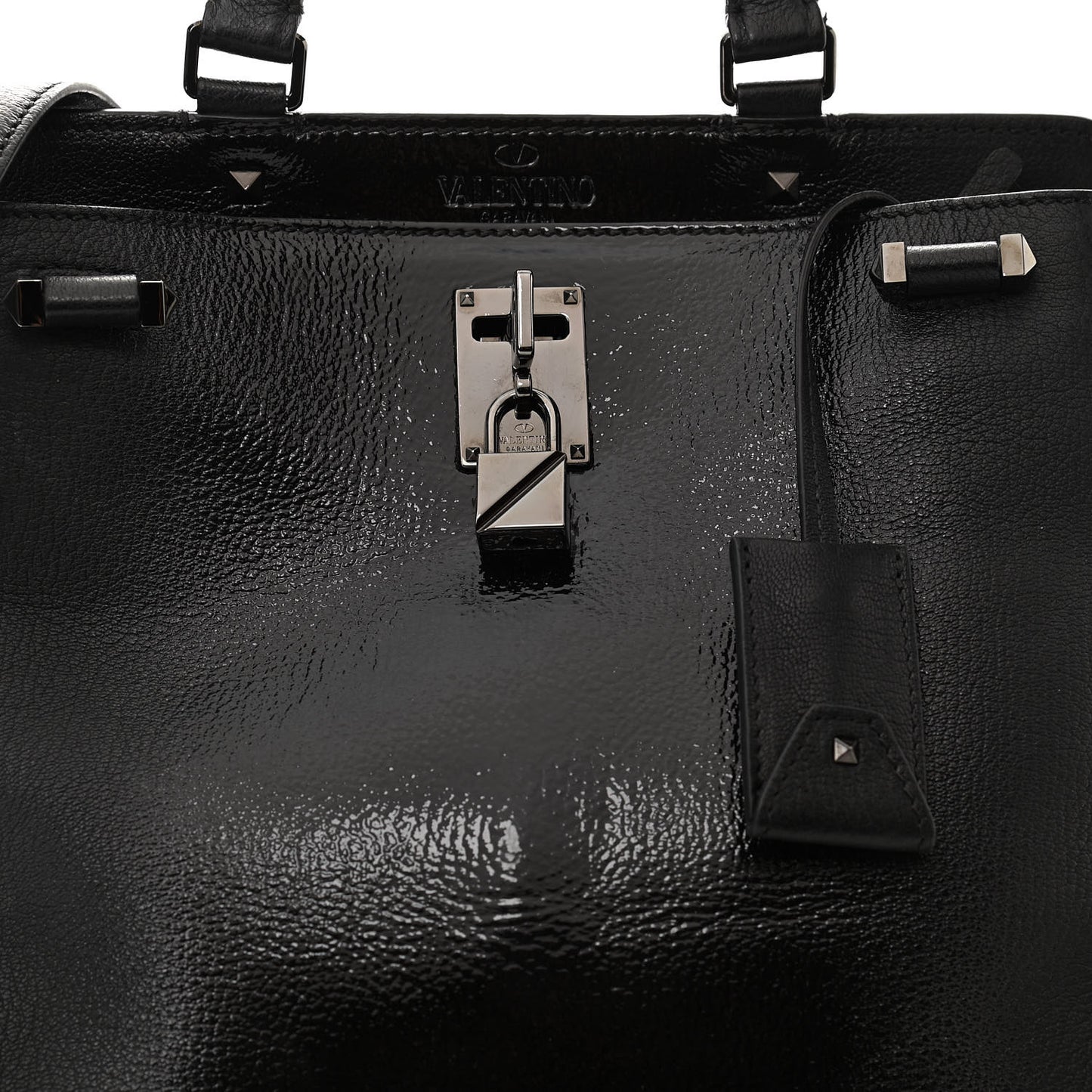Patent Pebbled Calfskin Medium JoyLock Satchel Black