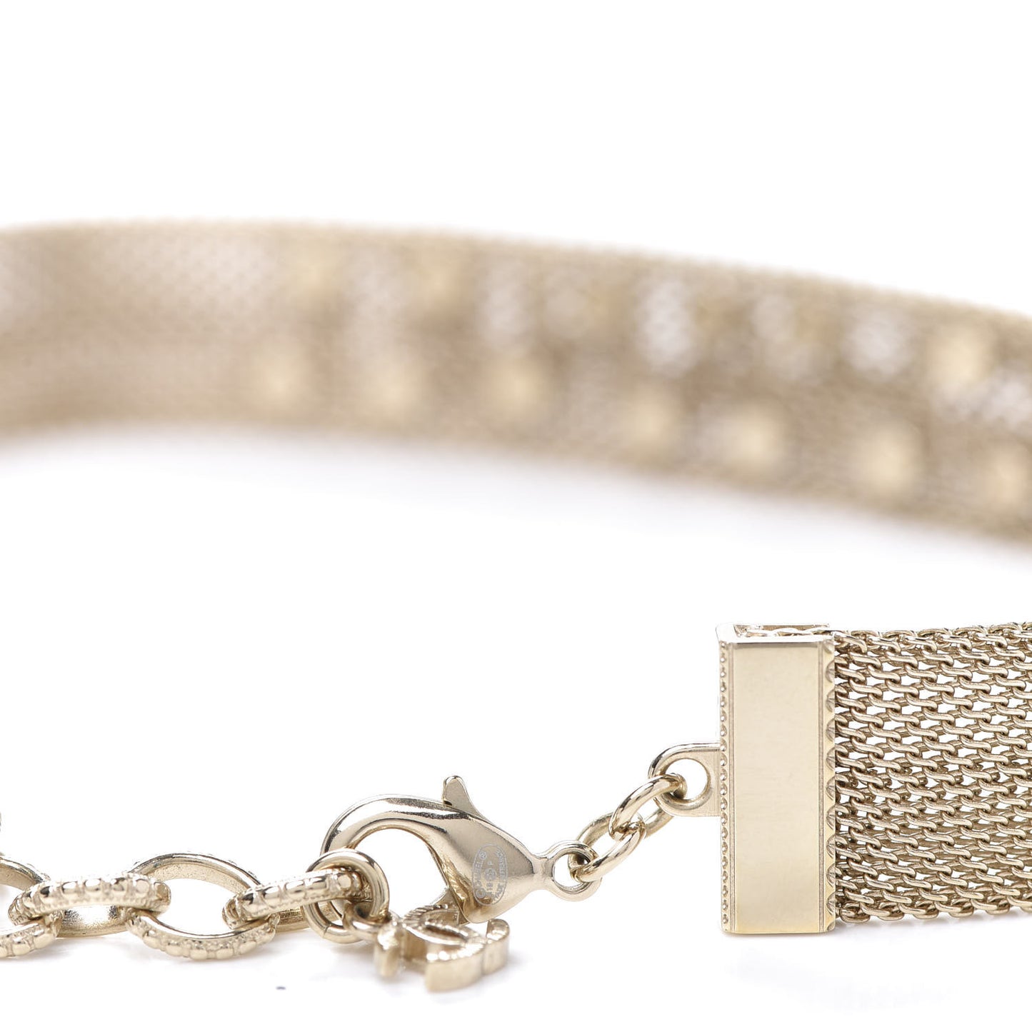 Mesh Ribbon Choker Necklace Gold