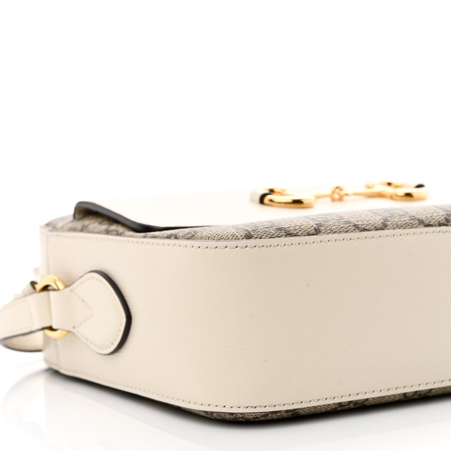Gucci GG Supreme Monogram Small Horsebit 1955 Shoulder Bag Beige Mystic White 9 of 13