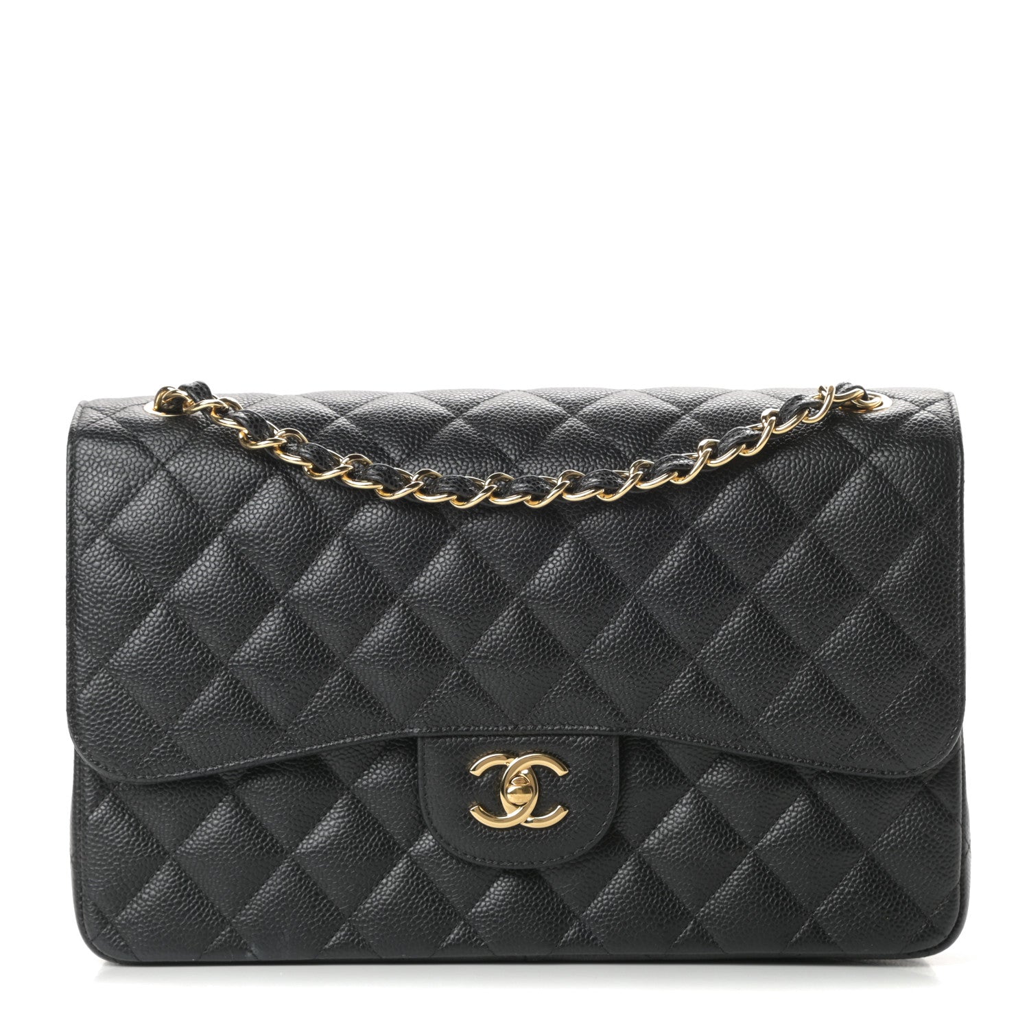 Chanel Caviar Quilted Jumbo Double Flap Black 1 of 15