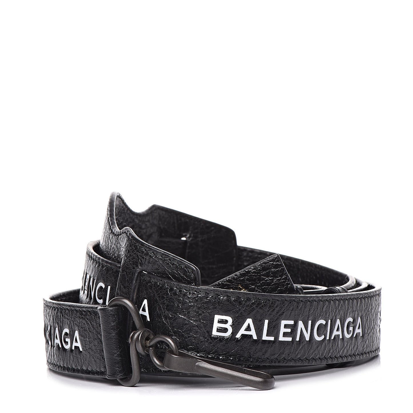 Agneau Classic Hardware Logo Shoulder Strap Black
