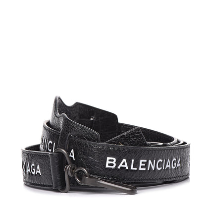 Balenciaga Agneau Classic Hardware Logo Shoulder Strap Black 1 of 5