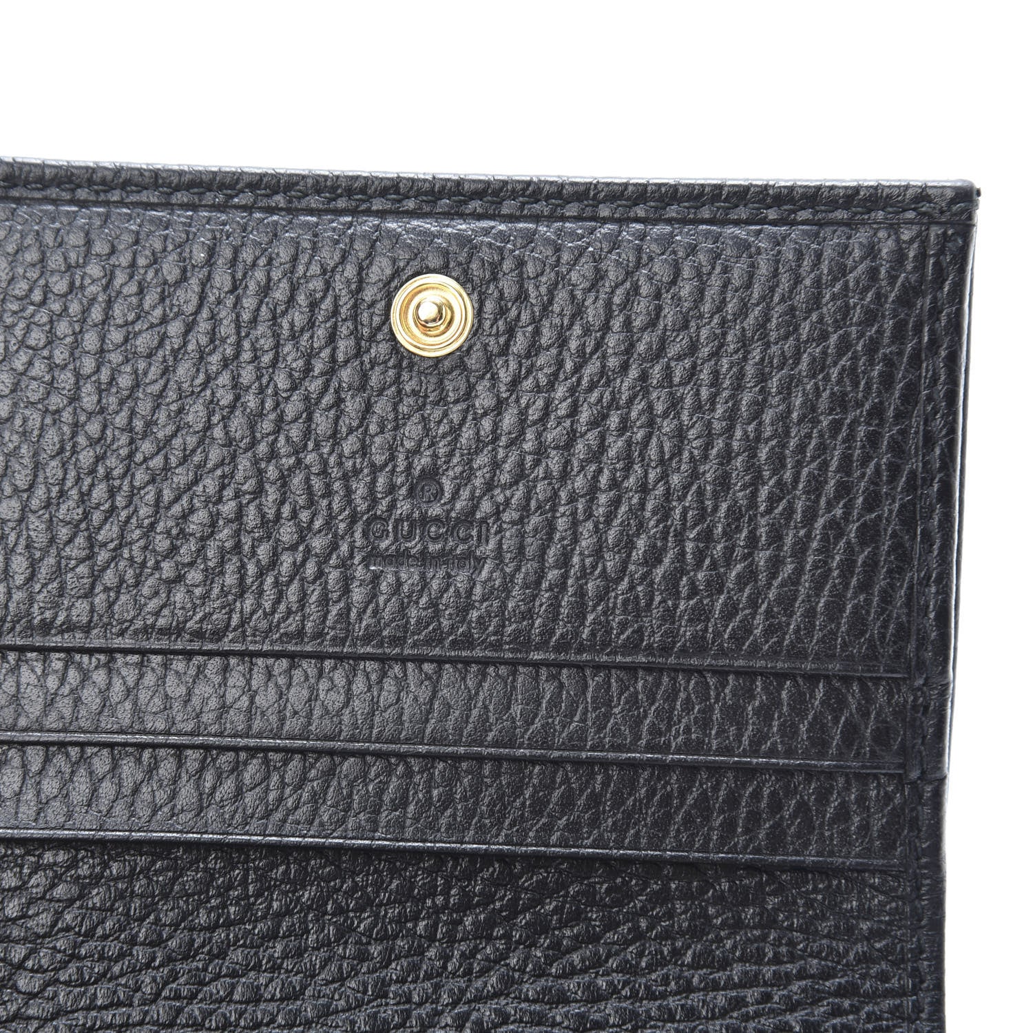 Gucci Pebbled Calfskin GG Marmont Card Case Black 6 of 7