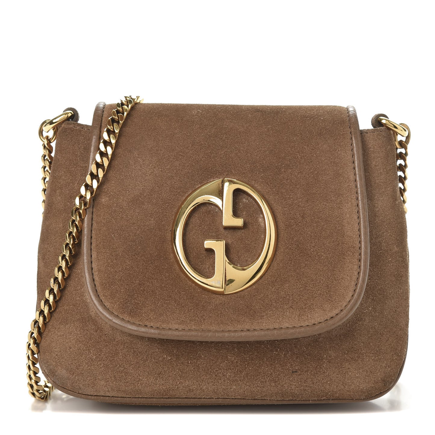 Suede Cudu Small 1973 Chain Shoulder Bag Marron Glace