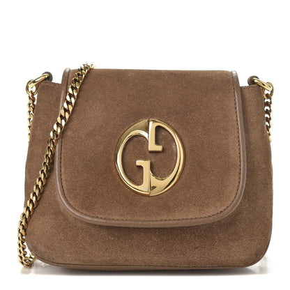 Gucci Suede Cudu Small 1973 Chain Shoulder Bag Marron Glace 1 of 11