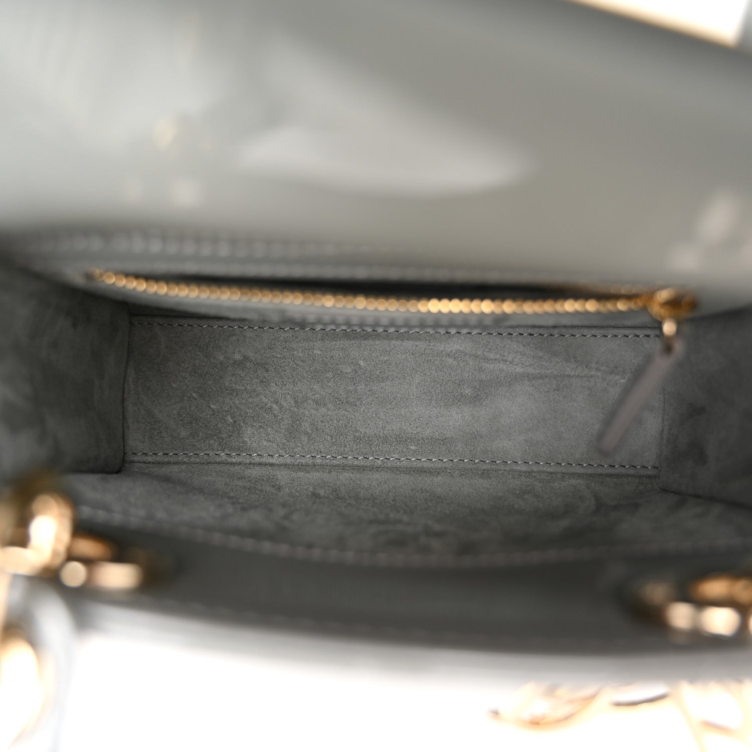 Christian Dior Patent Cannage Mini Lady Dior Grey Stone 5 of 10