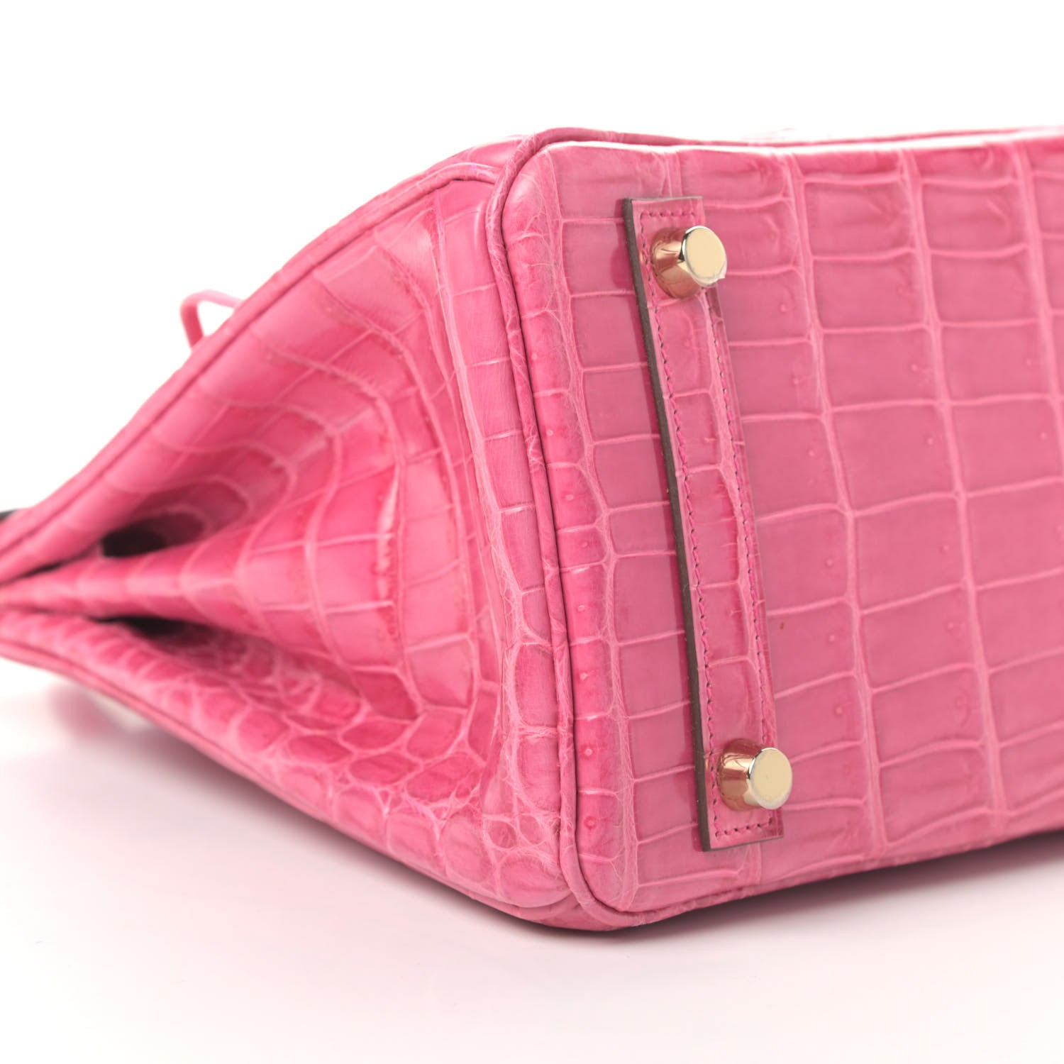 Hermes Shiny Niloticus Crocodile Birkin 25 Rose Tyrien 7 of 9