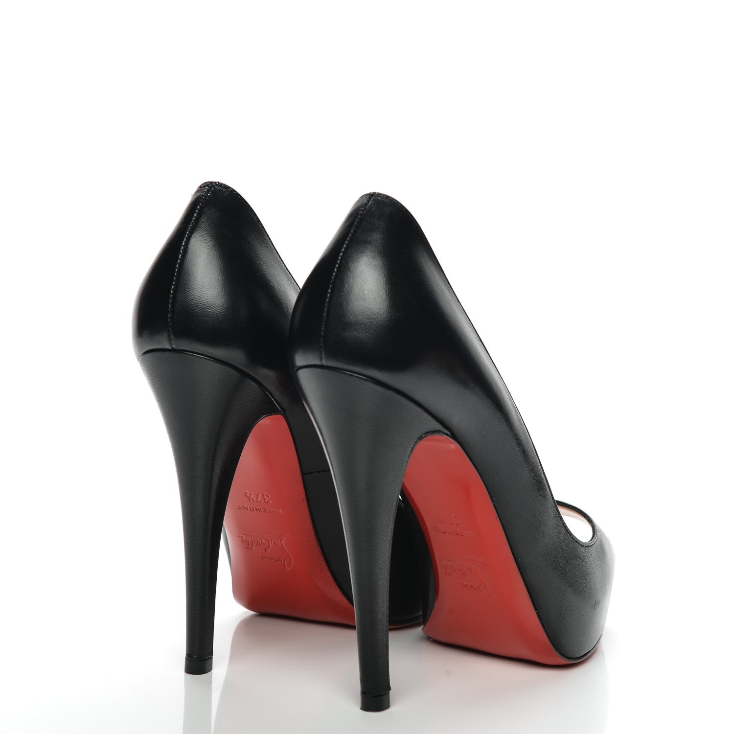 Christian Louboutin Kid Very Prive 120 Pumps 37.5 Black Red 4 of 10