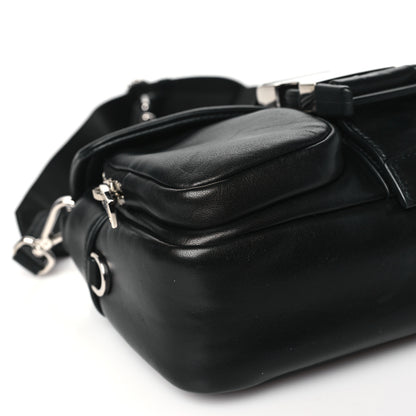 Prada Nappa Double Pocket Buckle Shoulder Bag Black 8 of 9