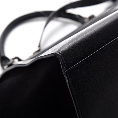 Celine Drummed Calfskin Suede Small Trapeze Black 18 of 19