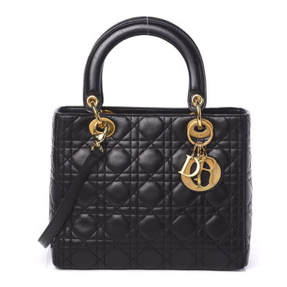 Christian Dior Lambskin Cannage Medium Lady Dior Black 1 of 9