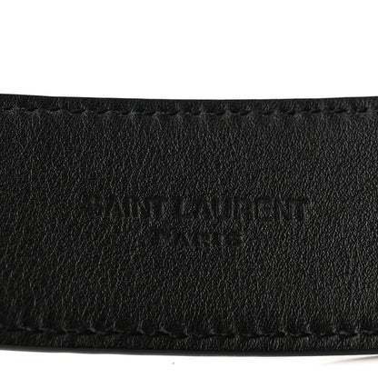 Saint Laurent Lambskin Monogram Cassandre Square Buckle Belt 70 28 Black 5 of 8