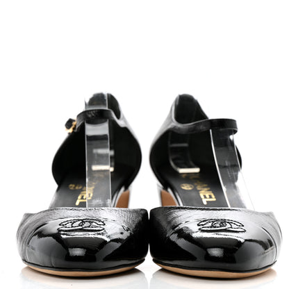Chanel Patent Calfskin Cap Toe CC Slingback Pumps 40 Black 3 of 10