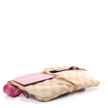 Gucci GG Monogram Web Double Pocket Belt Bag Pink 4 of 8