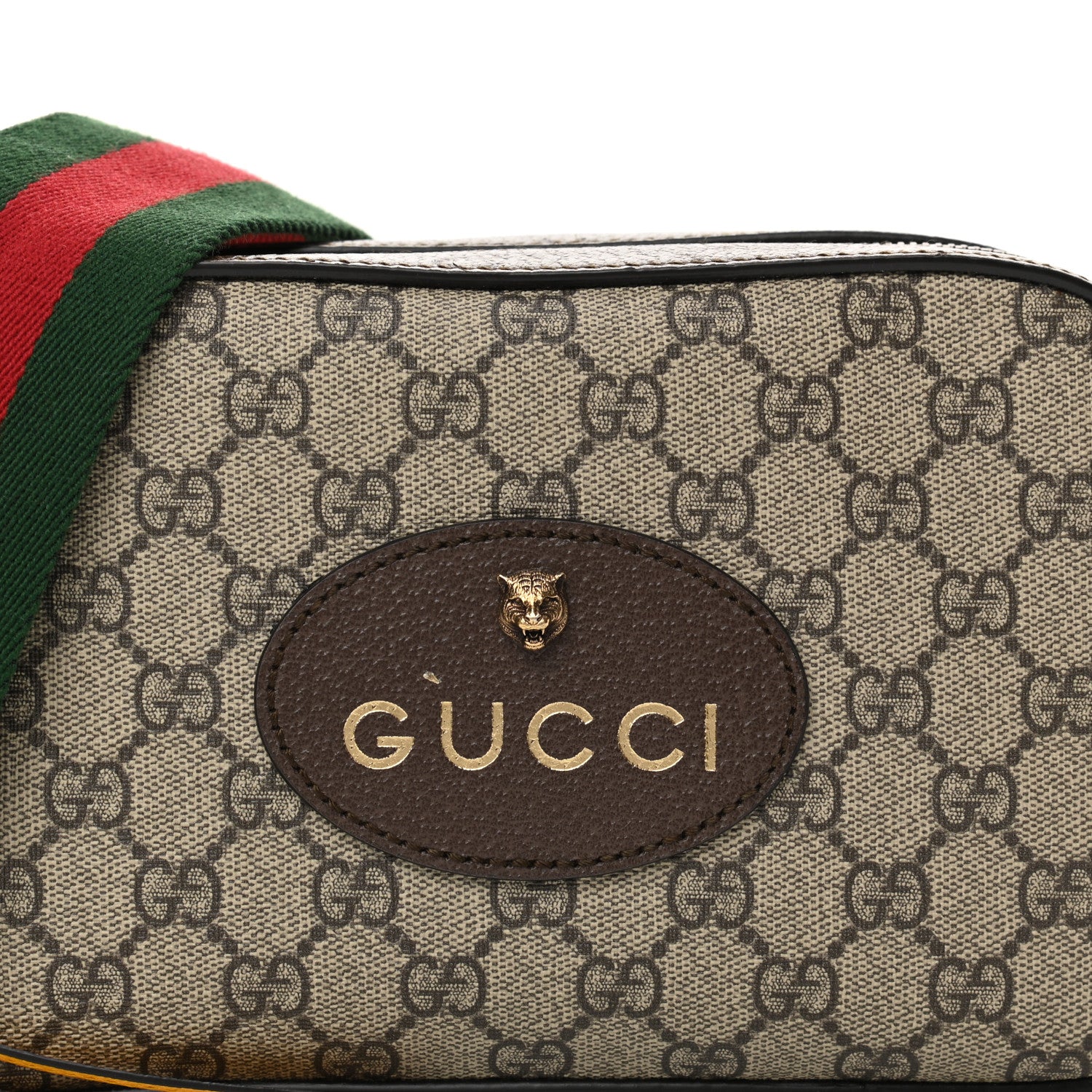 Gucci GG Supreme Monogram Web Neo Vintage Shoulder Bag Beige New Acero Crop 8 of 10