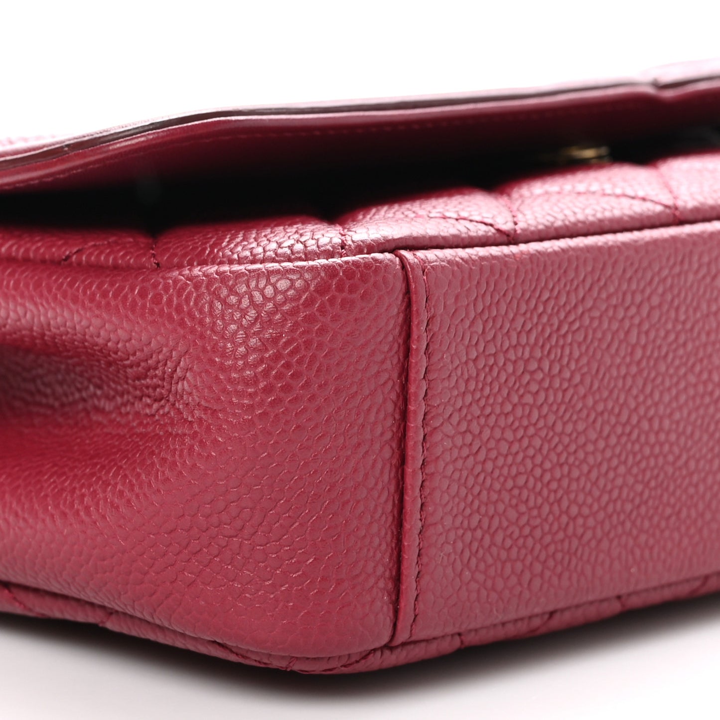 Caviar Quilted Small CC Filigree Flap Burgundy