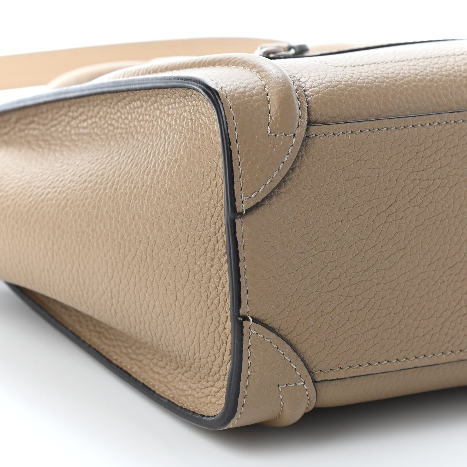 Celine Drummed Calfskin Nano Luggage Dune 8 of 9