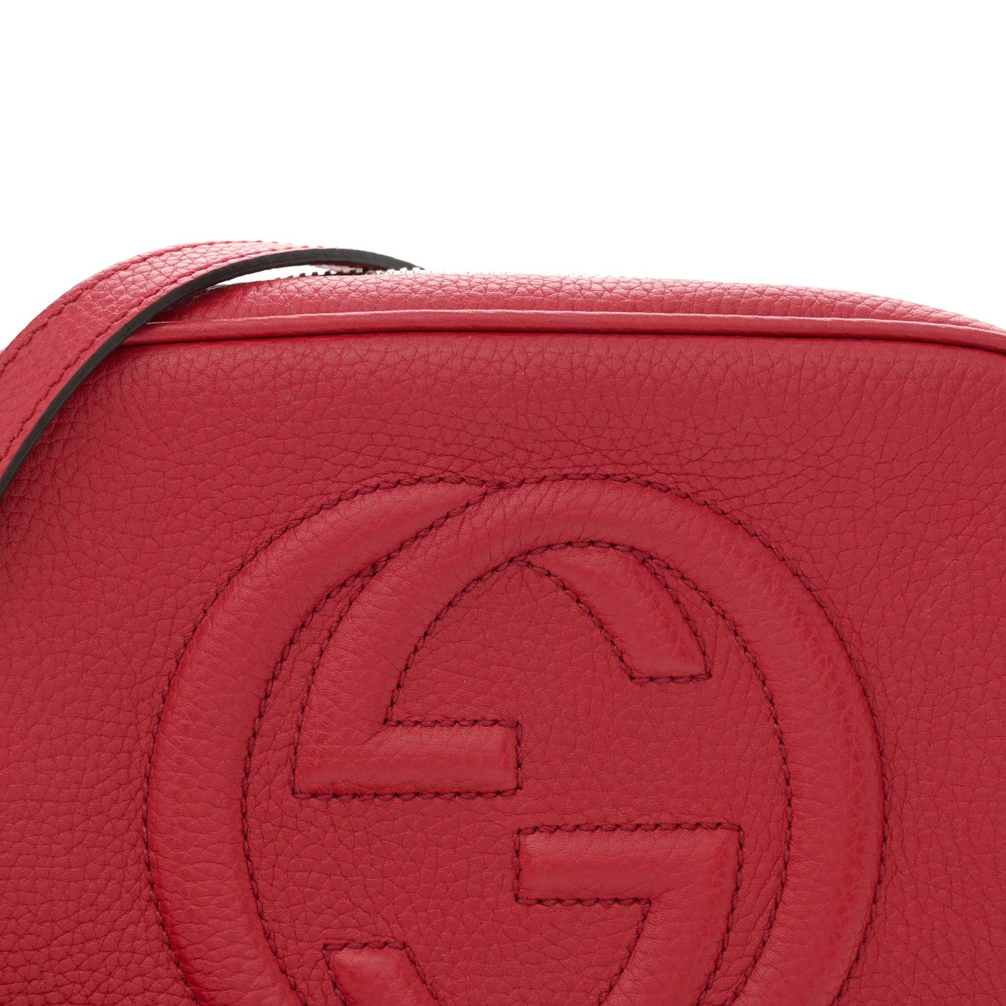 Pebbled Calfskin Small Soho Disco Bag Tabasco Red